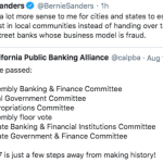 Bernie Sanders Endorses Public Banking Act